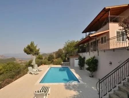 Gökbelde Satılık Villa Dalyan Gökbel İztuzuda Full Deniz Manzaralı Satılık Villa